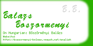 balazs boszormenyi business card