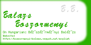 balazs boszormenyi business card